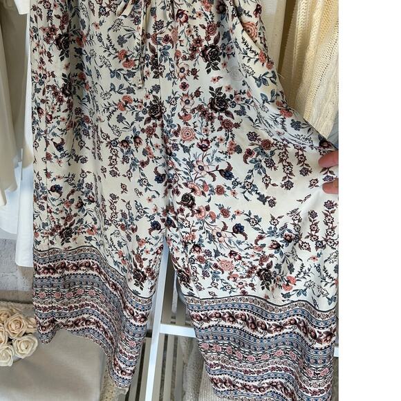 Bebop Women's Size L White Multicolor Floral Off the Shoulder Jumpsuit #0330 - Picture 3 of 16